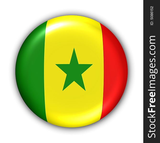 World Flag Button Series - Africa - Senegal (With Clipping Path). World Flag Button Series - Africa - Senegal (With Clipping Path)