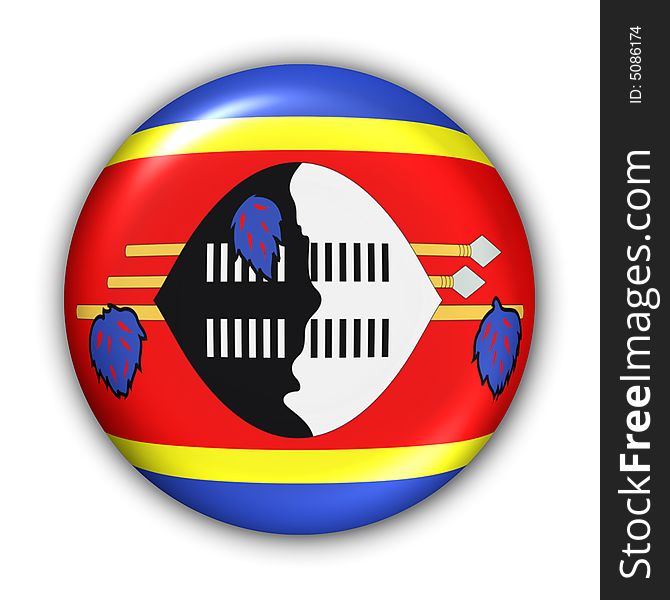 World Flag Button Series - Africa - Swaziland (With Clipping Path). World Flag Button Series - Africa - Swaziland (With Clipping Path)