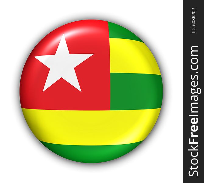 World Flag Button Series - Africa - Togo (With Clipping Path). World Flag Button Series - Africa - Togo (With Clipping Path)