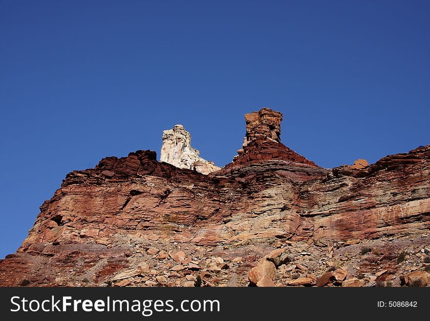 View of the red rock formations in San Rafael Swell with blue skyï¿½s. View of the red rock formations in San Rafael Swell with blue skyï¿½s