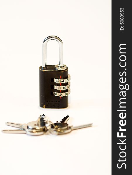 Cypher padlocks and key close up