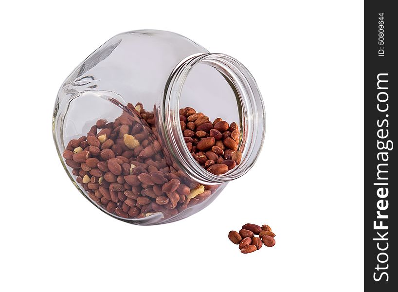 Roasted peanuts in glass