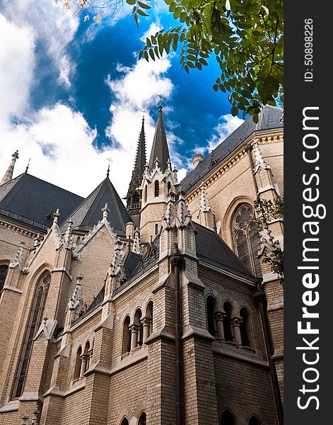 Saint Elizabeth Church with blue sky in Budapest. Saint Elizabeth Church with blue sky in Budapest