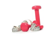 Dumbells And Tape Measure Stock Image Dumbells And Tape Measure Stock Image