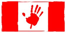 Canadian Flag Hand Print Maple Leaf Stock Images