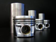 Set Of Liners And Pistons Stock Images Set Of Liners And Pistons Stock Images