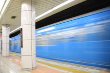 Blue Train In Motion Stock Photography Blue Train In Motion Stock Photography