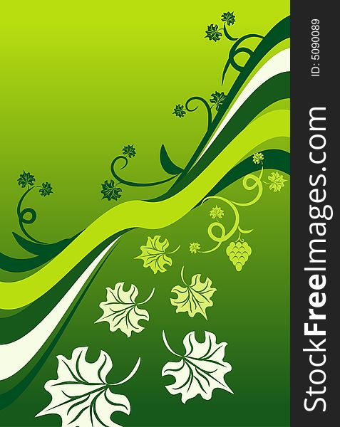Floral leaf color background with green lines and leafs. Floral leaf color background with green lines and leafs