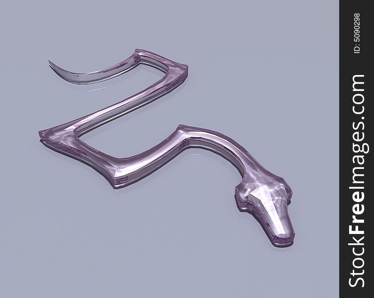 3-d model of a glass figure of the snake. 3-d model of a glass figure of the snake