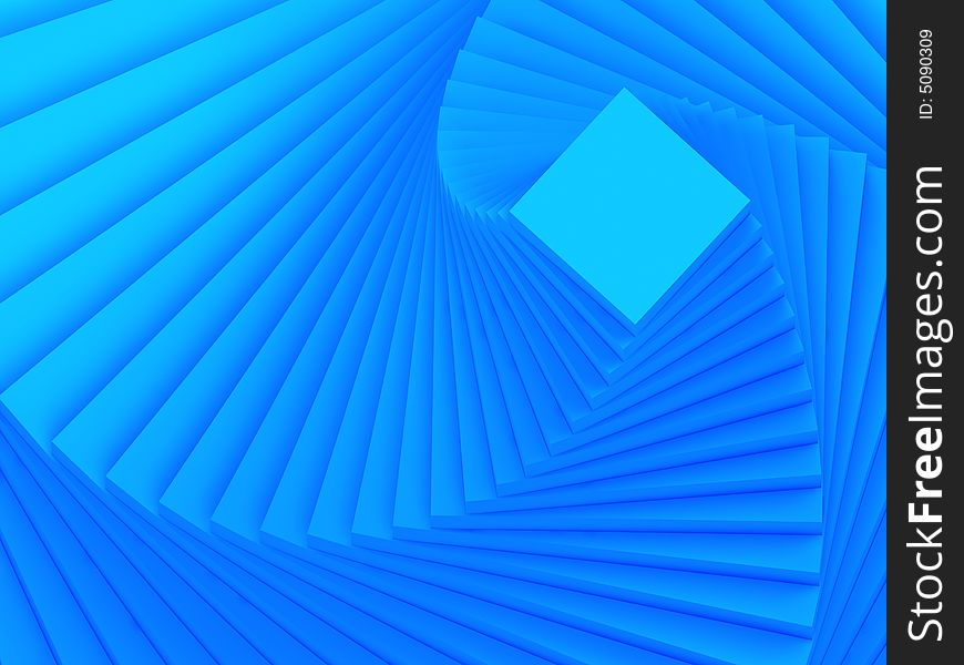 Spiraling blue square