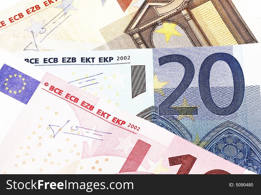 Money - 20 Euro Notes Detail