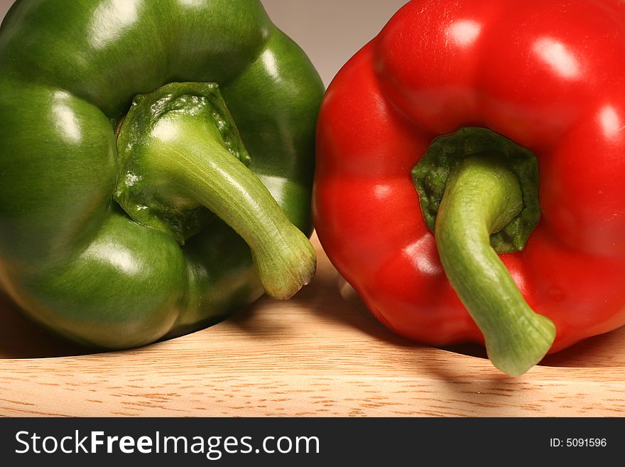 Fresh green and red pepper. Fresh green and red pepper