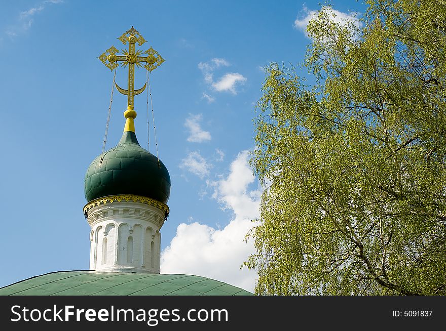 Church tower at Novodevichy monastery, Moscow, Russia