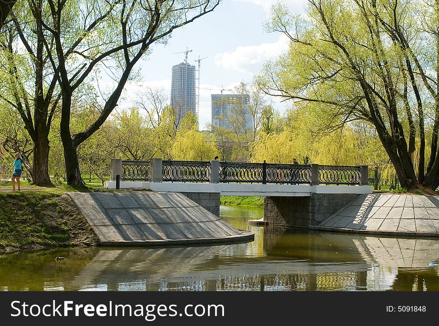 Pond view, Novodevichy monastery, Moscow, Russia