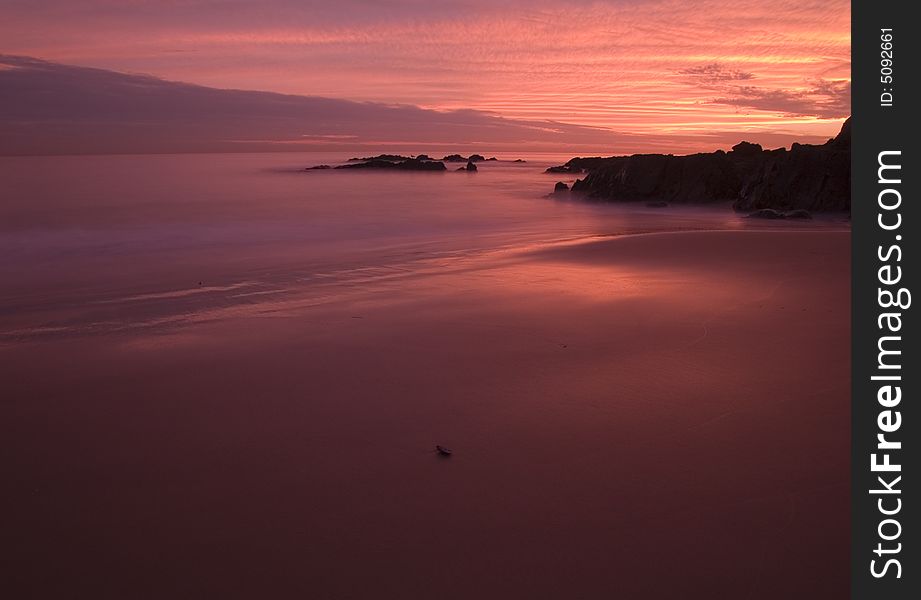 Sunset at Crescent Bay Beach - Laguna Beach, California. Sunset at Crescent Bay Beach - Laguna Beach, California