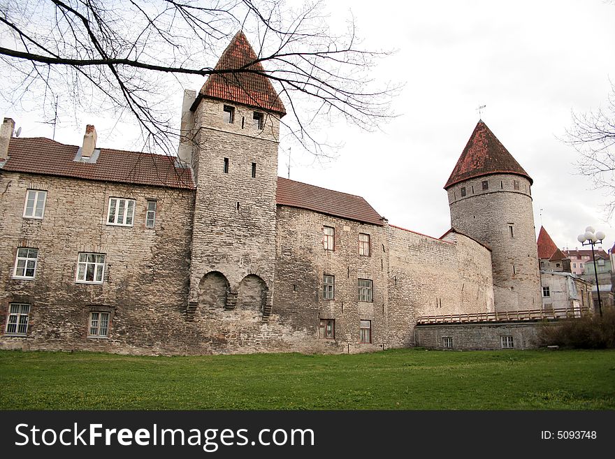 Fortification and towers of old city Tallinn