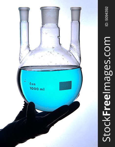 Chemostry Blue Liquid On Glass