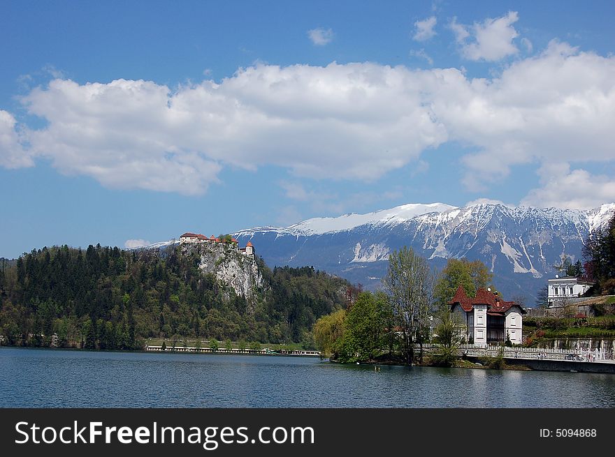 View on the castle in Bled in Slovenia. View on the castle in Bled in Slovenia