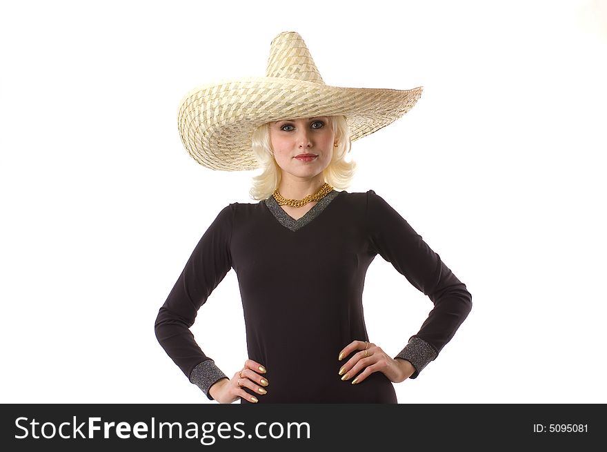 Pretty Blond In Big Hat.