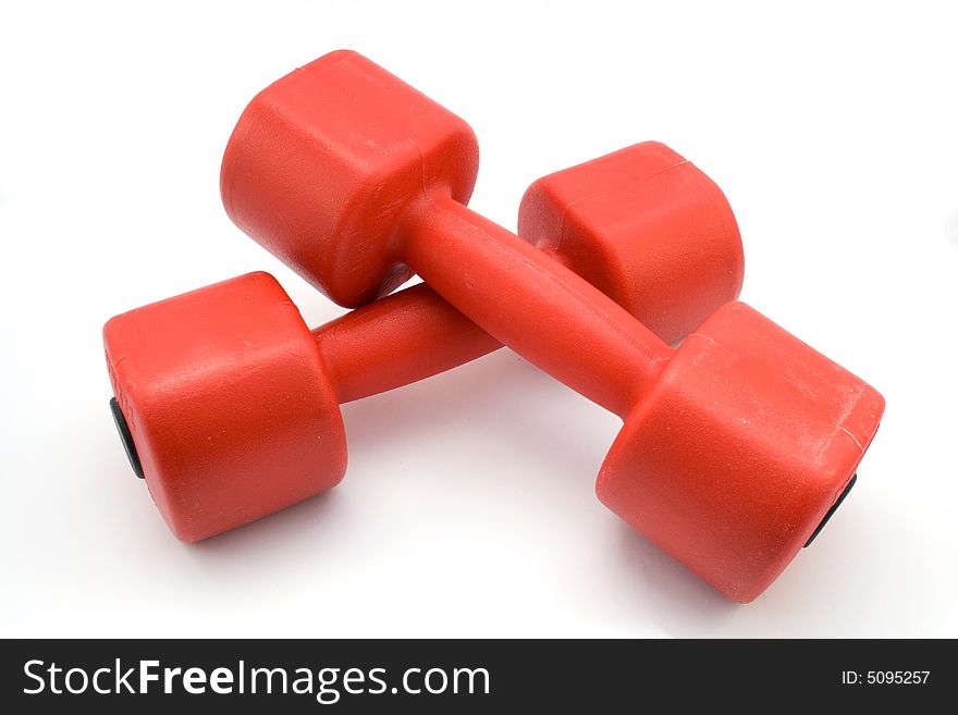 Two dumbbells isolated on white