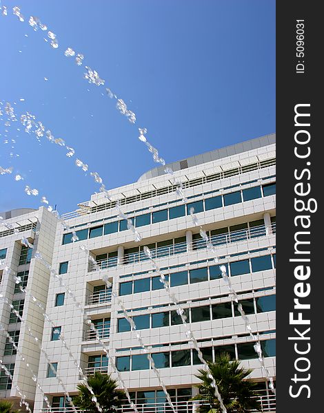 Office building with water spring. Office building with water spring