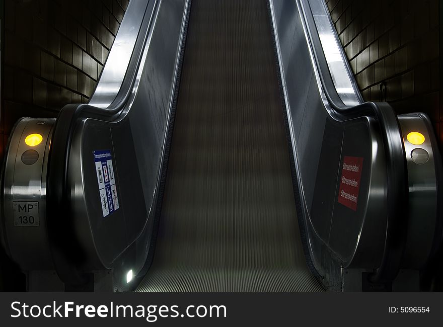 Picture of a moving-stair in motion. Picture of a moving-stair in motion