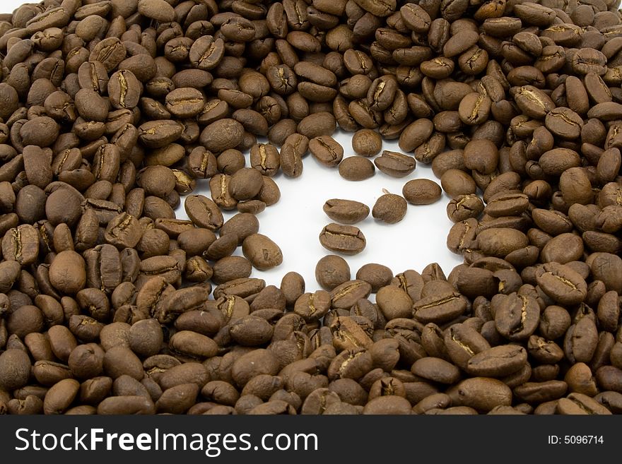 Coffee beans isolated on white