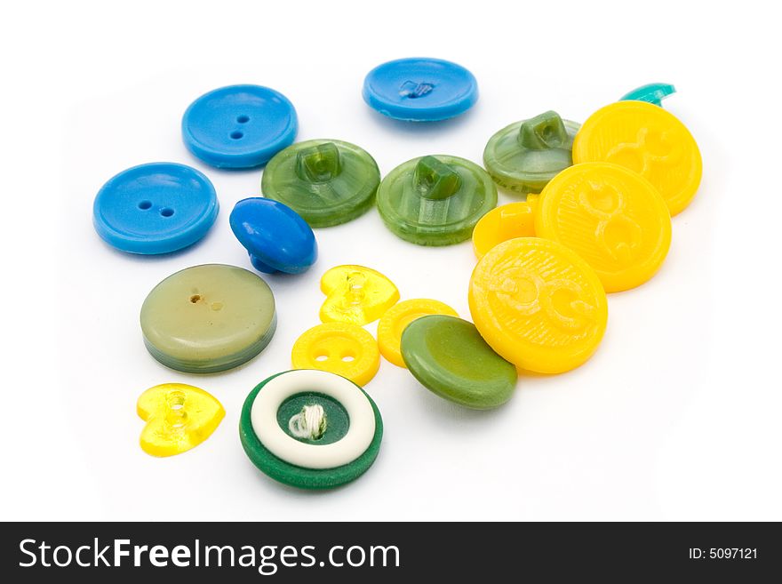 Coloured buttons isolated on white