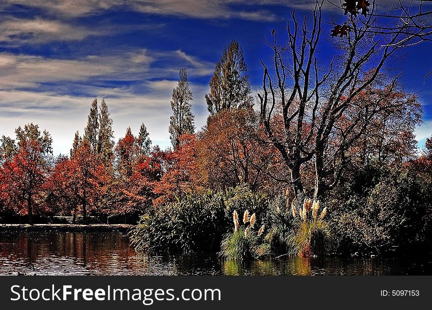 Lake in Autumnal colors at Queen Elizabeth Park, Masterton,New Zealand. Lake in Autumnal colors at Queen Elizabeth Park, Masterton,New Zealand