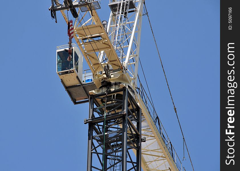 Large industrial consruction crane and operator cab