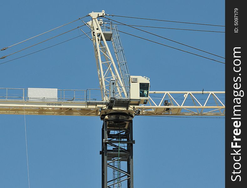 Large industrial consruction crane and operator cab