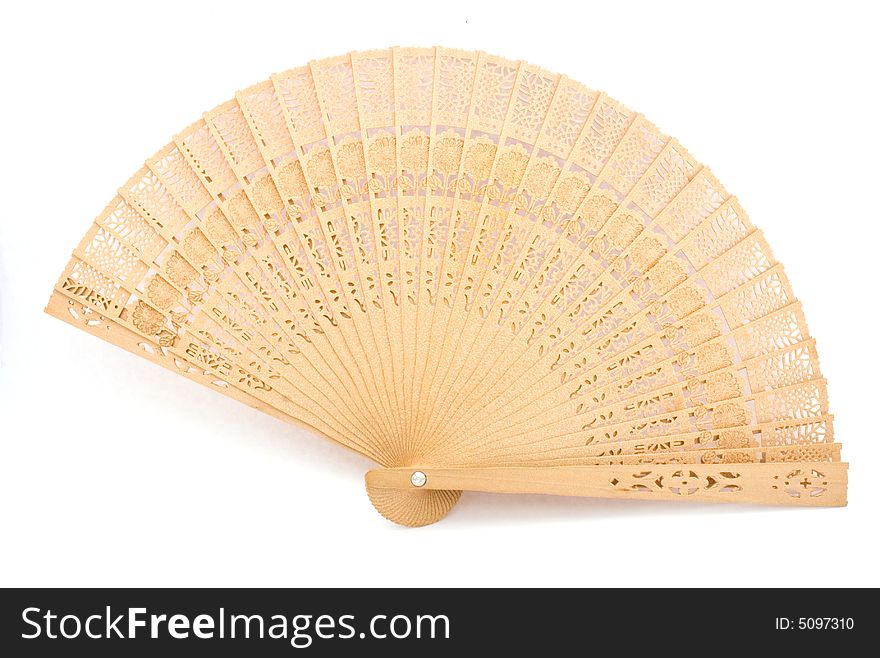 Chinese open fan isolated on white