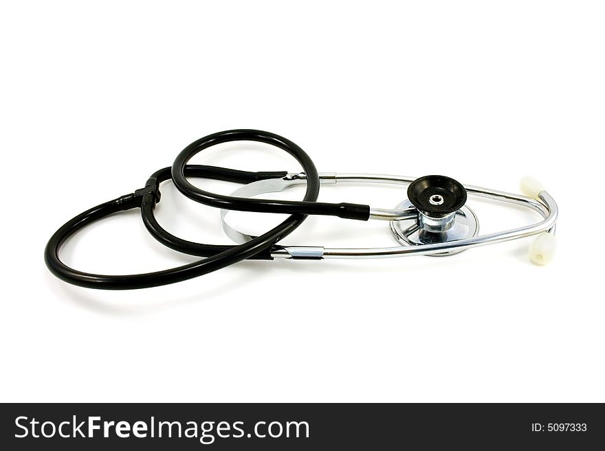 Doctor's stethoscope iolated on white