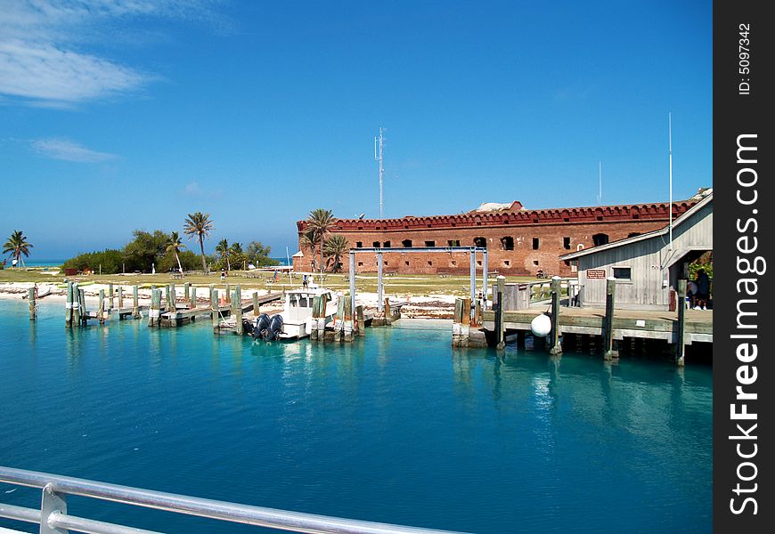 The harbor in Fort Jefferson. The harbor in Fort Jefferson