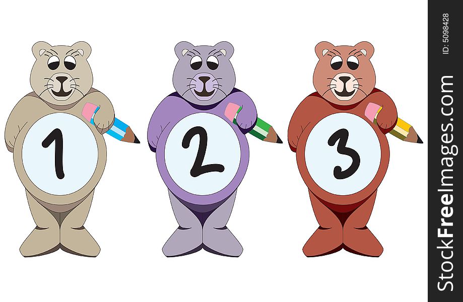 Alphabet bears are holding the letters. Alphabet bears are holding the letters