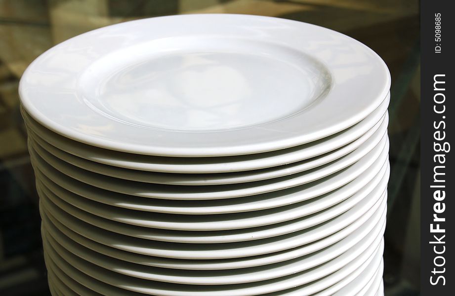 White plates on the table