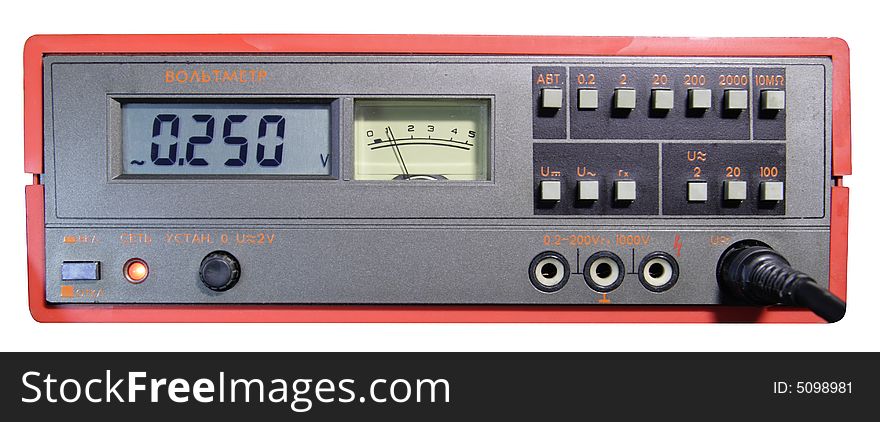 Industrial digital and analog voltmeter