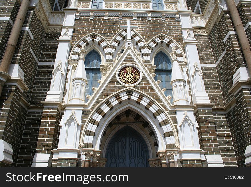 Exterior Architecture Of Mount Mary Church In Bandra, Bombay  In