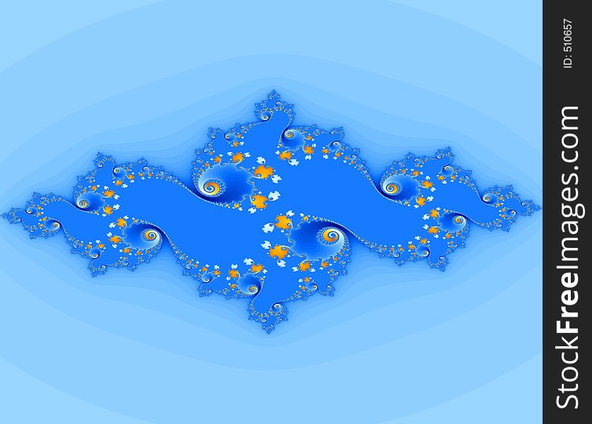 Computer Generated blue fractal.