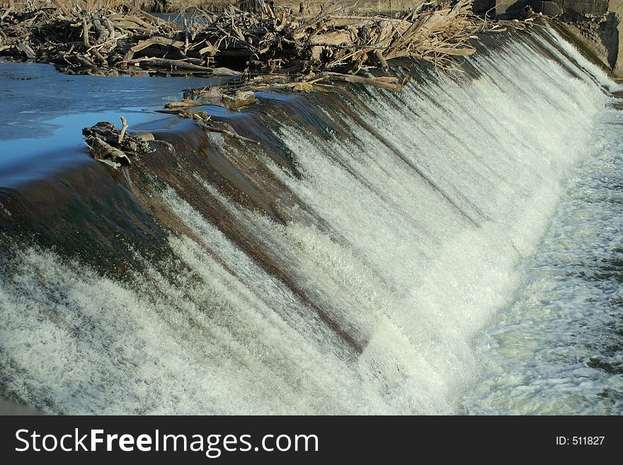 Dam on Big Blue River, Holmesville, Nebraska. Dam on Big Blue River, Holmesville, Nebraska