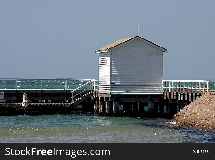 Boathouse on Pier. Boathouse on Pier