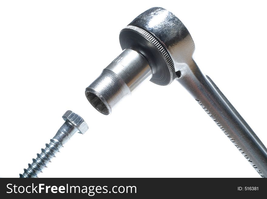 Chrome plated ratchet wrench and hex