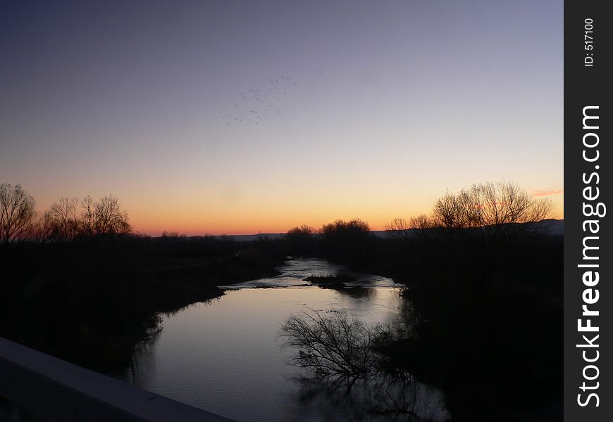 River At Sunset