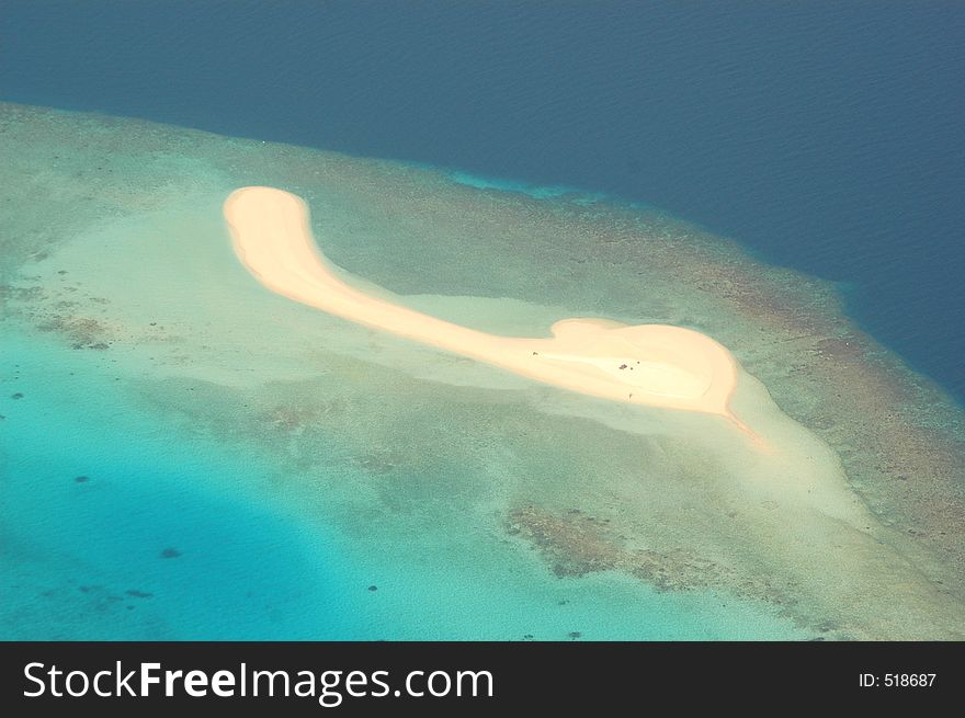 A Tropical White sandy lagoon in Maldives.