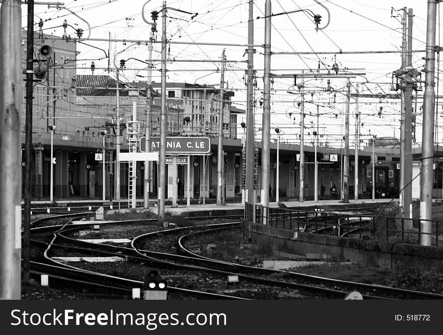 A big train station in Catania, Italy