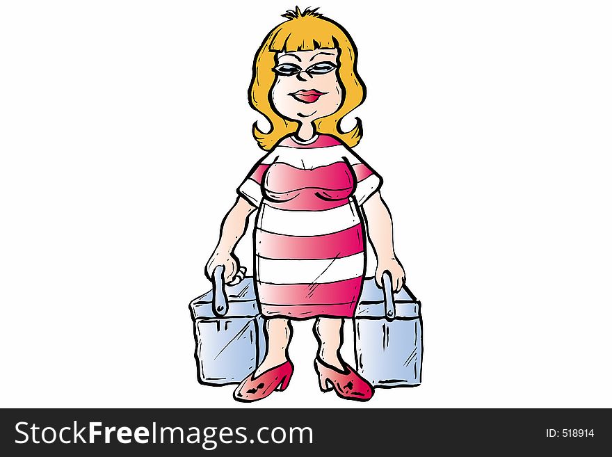 Woman shopping Illustration