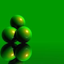 3D Logo Objects Green Balls Royalty Free Stock Image