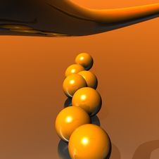 3D Logo Objects Orange Balls Stock Photography