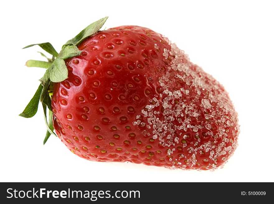 Frash strawberry isolated on white background.