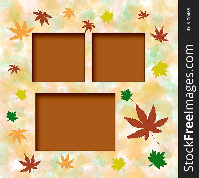 Colorful autumn leaves frame around blank center. Colorful autumn leaves frame around blank center